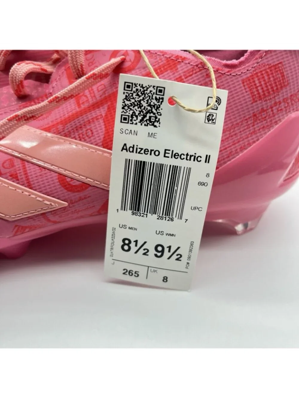 adidas Adizero Electric II 2 Currency Football Cleats Pink Mens Size 8.5 JQ3979